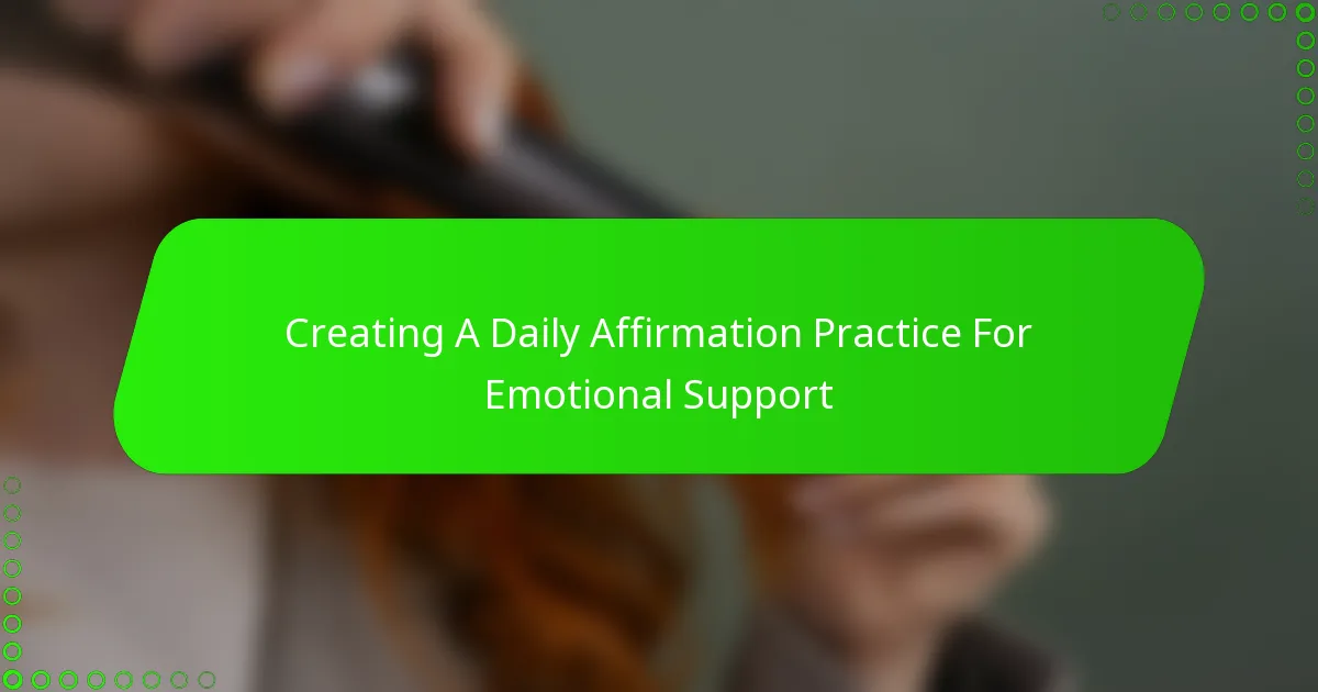 Creating A Daily Affirmation Practice For Emotional Support