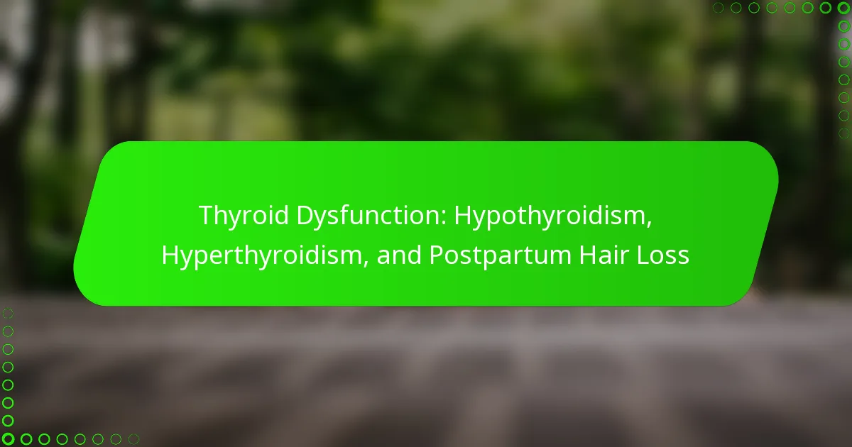 Thyroid Dysfunction: Hypothyroidism, Hyperthyroidism, and Postpartum Hair Loss