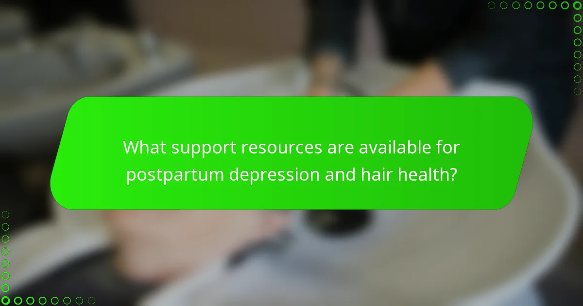 What support resources are available for postpartum depression and hair health?