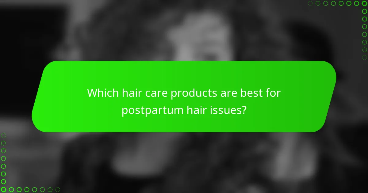 Which hair care products are best for postpartum hair issues?